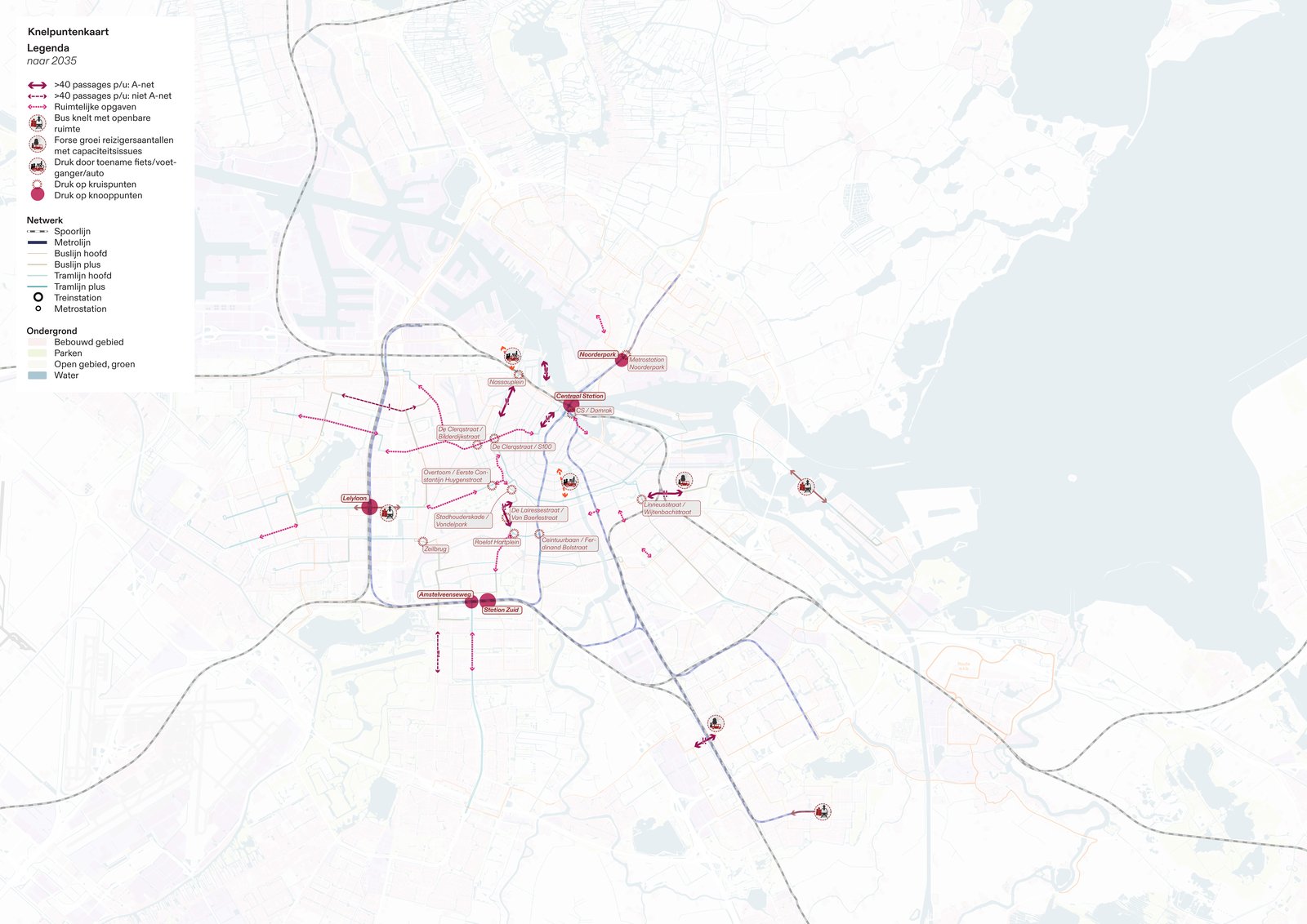 Bottleneck map of the current network, the starting point of the analysis.
