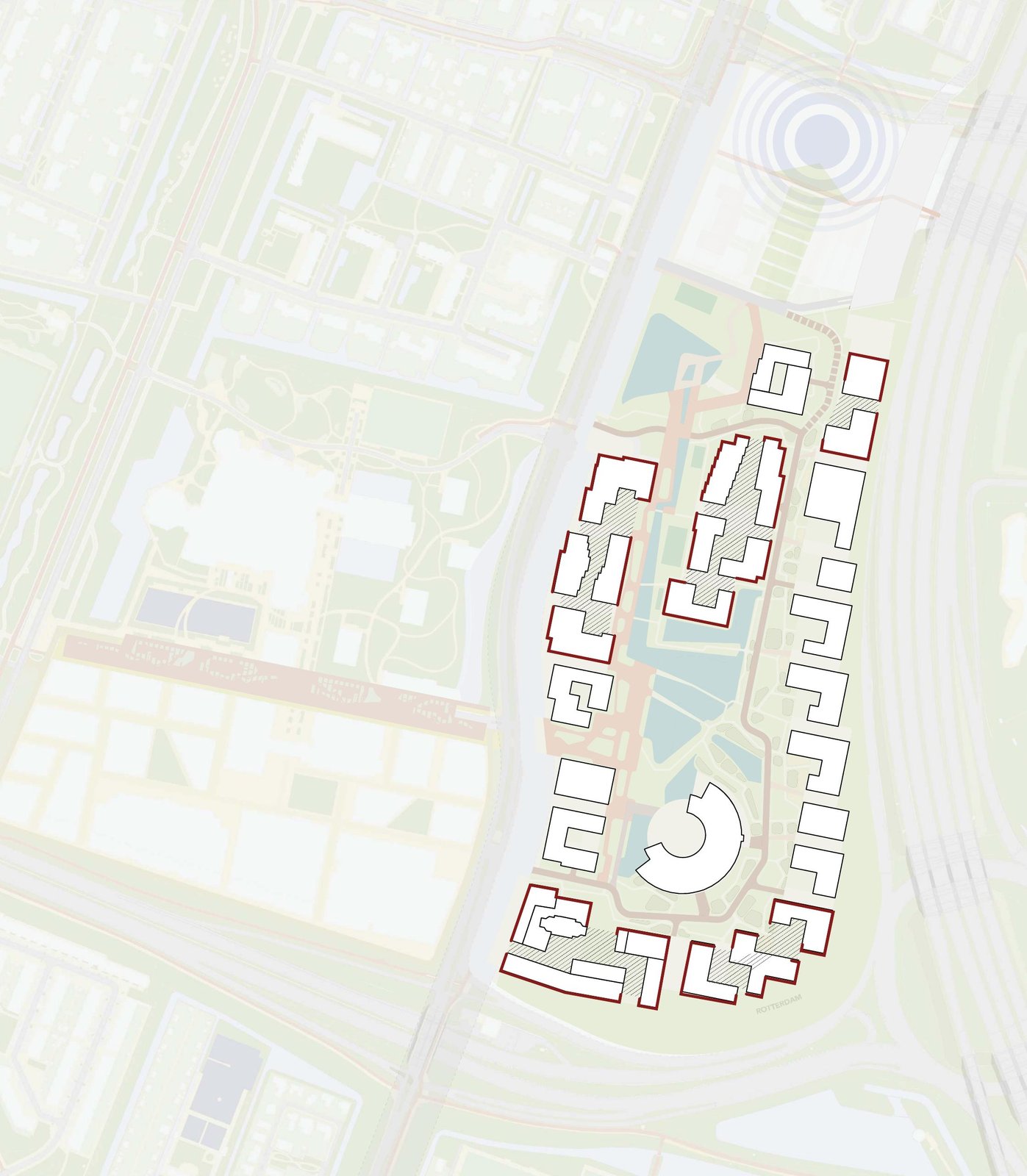 Building ensembles and their courtyards.