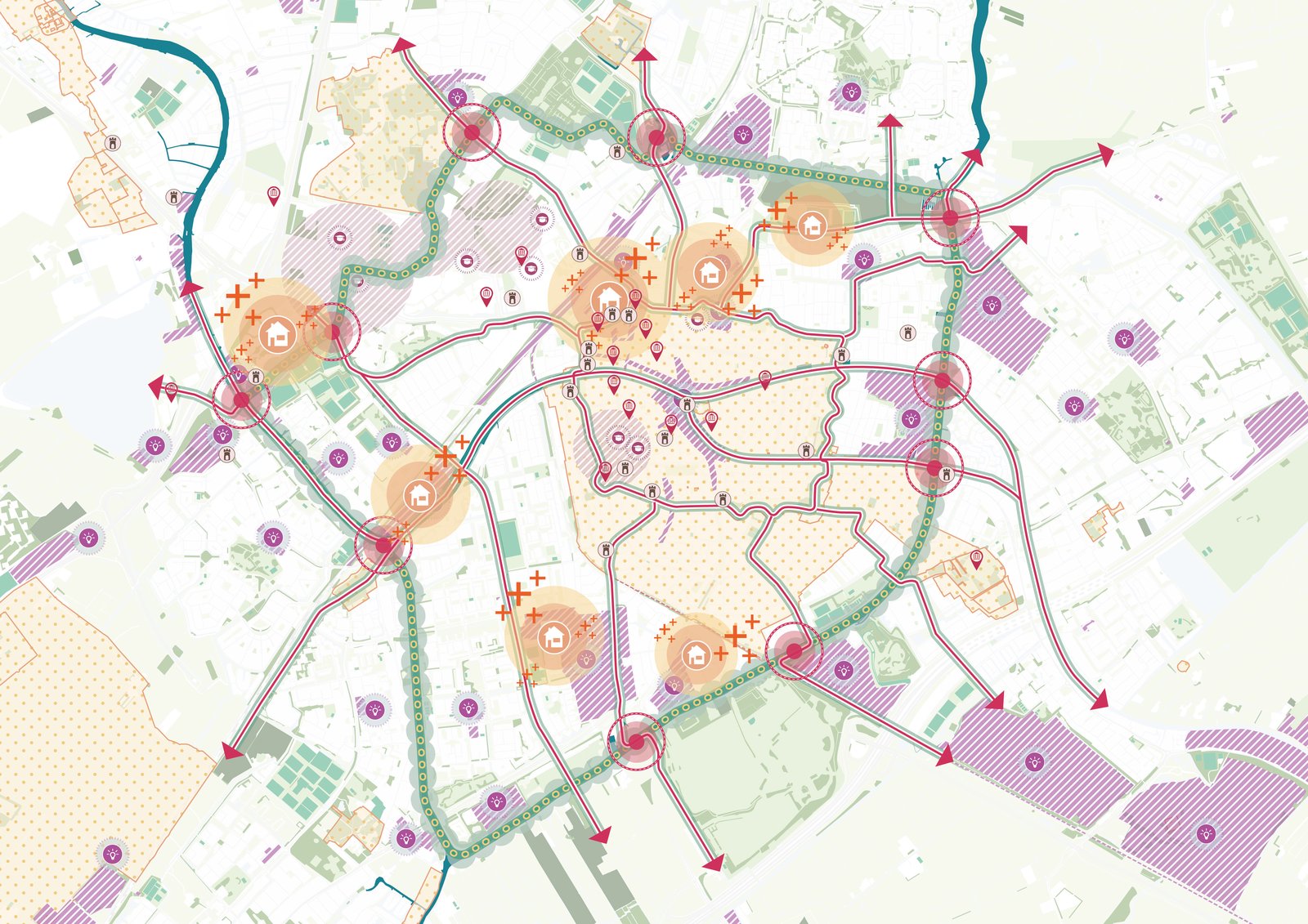 Observation map: the fragments that together form the second green ring today.