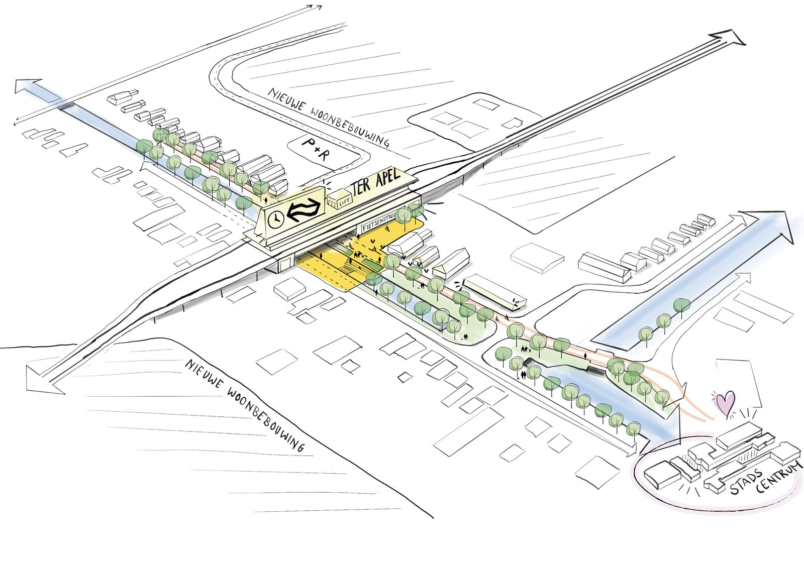 Sketch of the Kanaalstation variant.