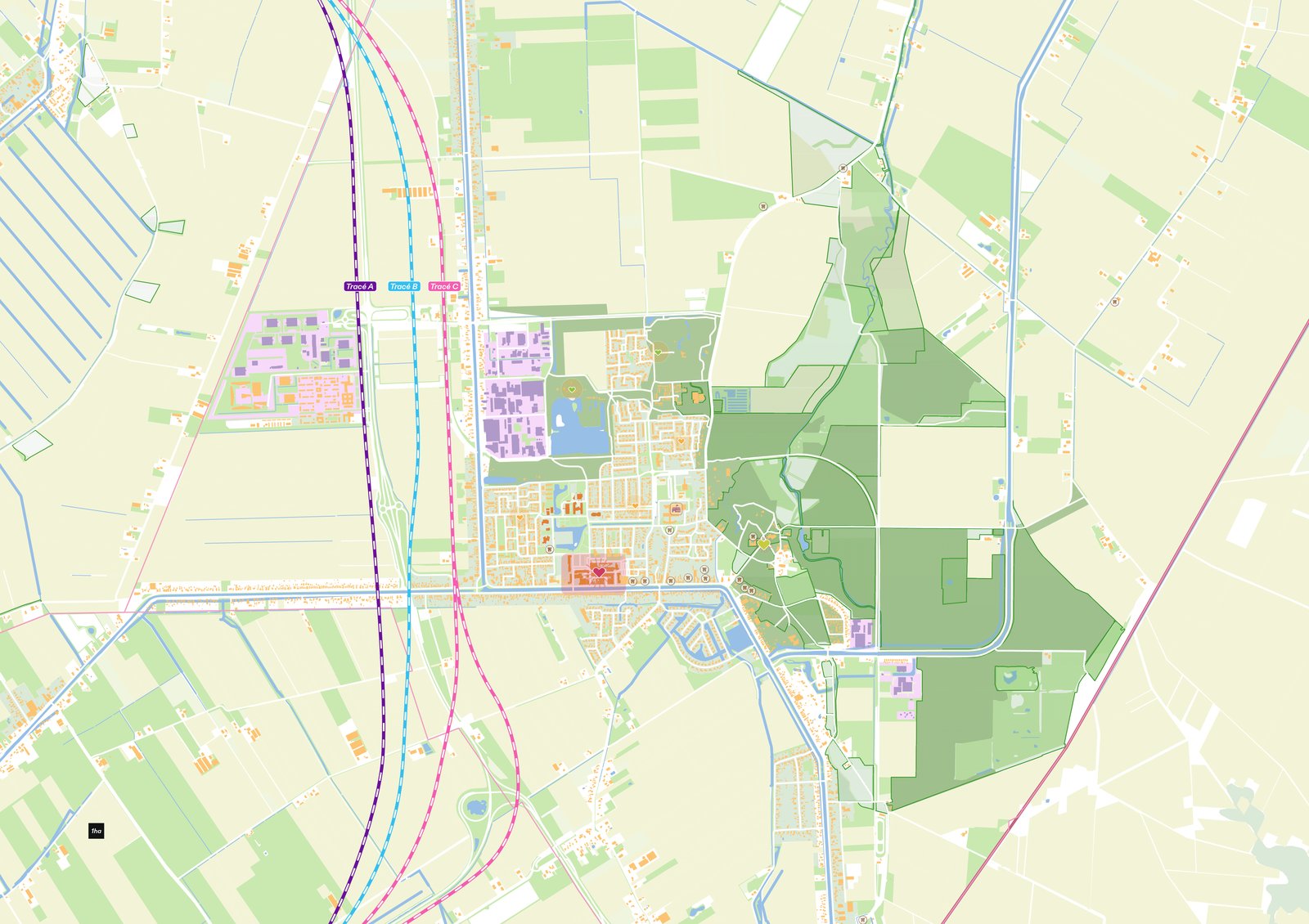 Possible rail alignments towards Ter Apel.