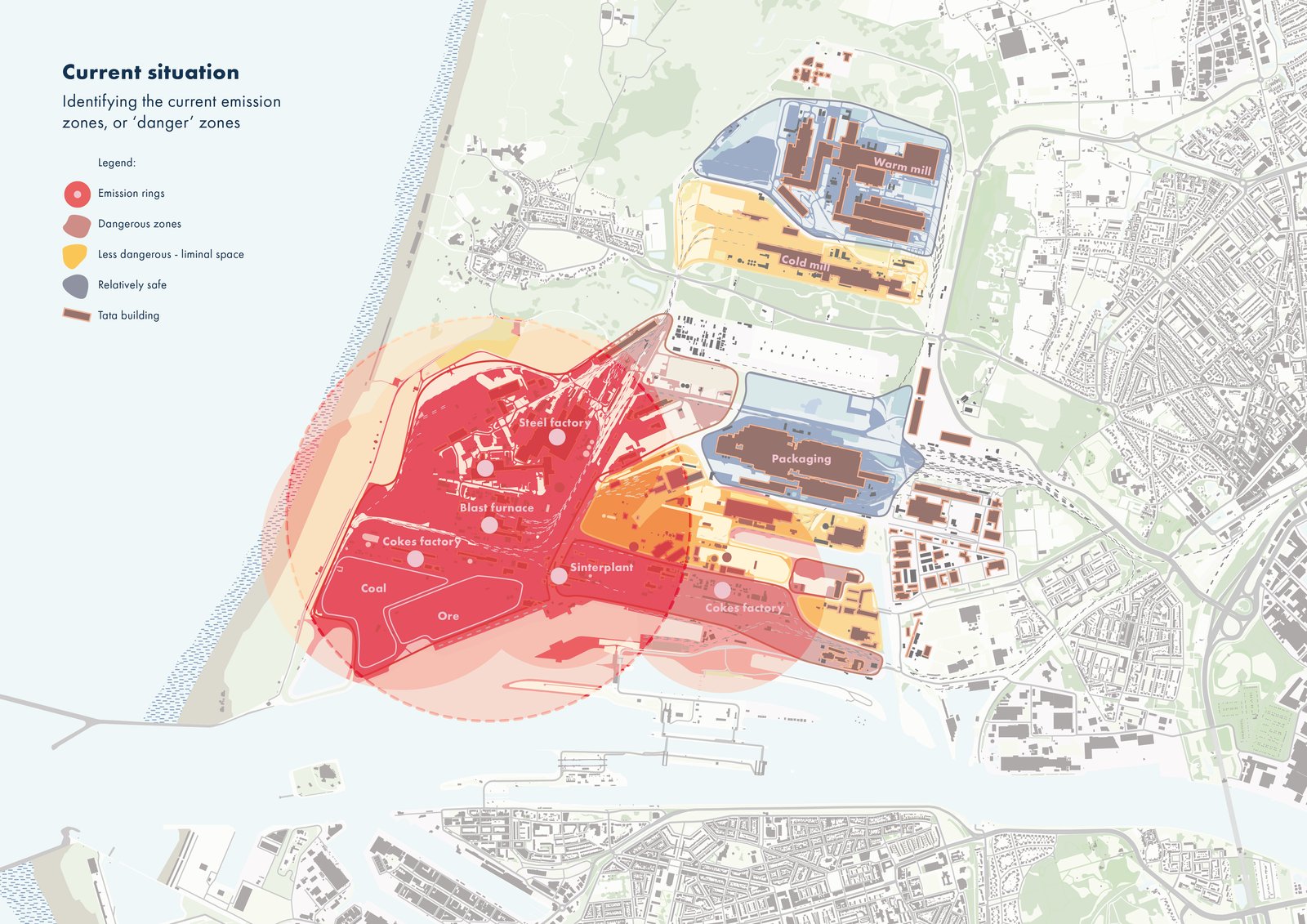 Emission zones around the plant today.